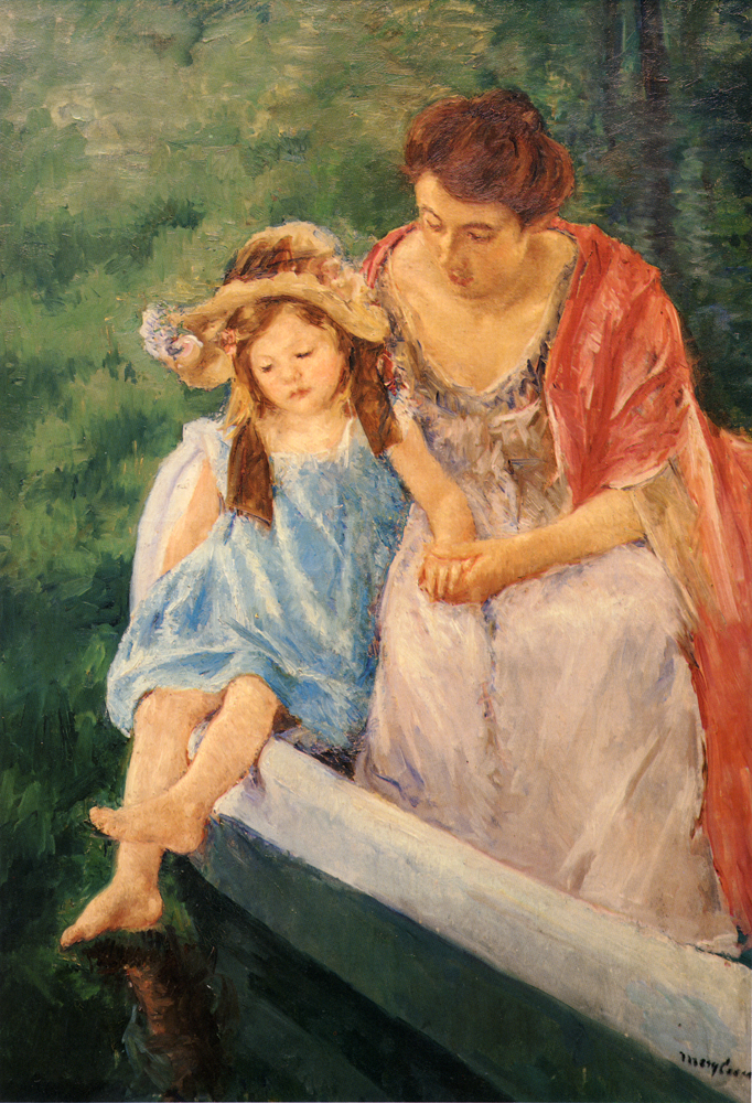 Mother And Child In A Boat - Mary Cassatt Painting on Canvas